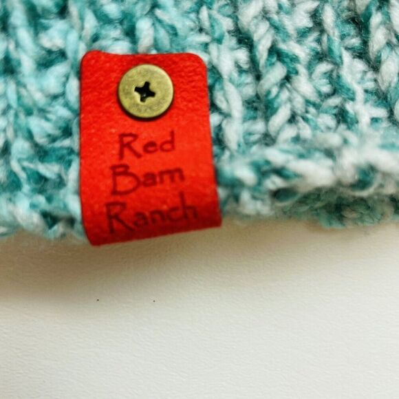 Red Barn Ranch Boho Headband Beanie Hat Mottled Green Twist Cable Knit Winter - Picture 2 of 5